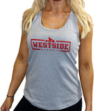 Westside Barbell Racerback Trainings T-Shirt für Frauen in Grau